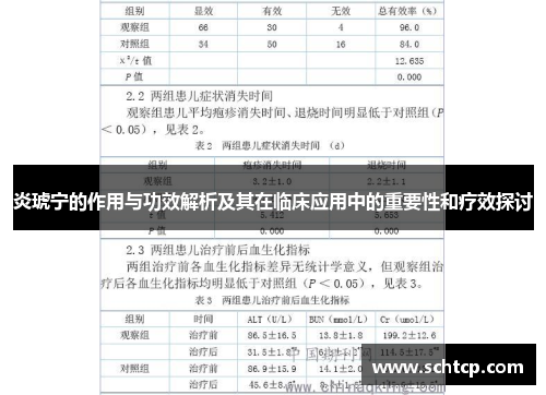 炎琥宁的作用与功效解析及其在临床应用中的重要性和疗效探讨